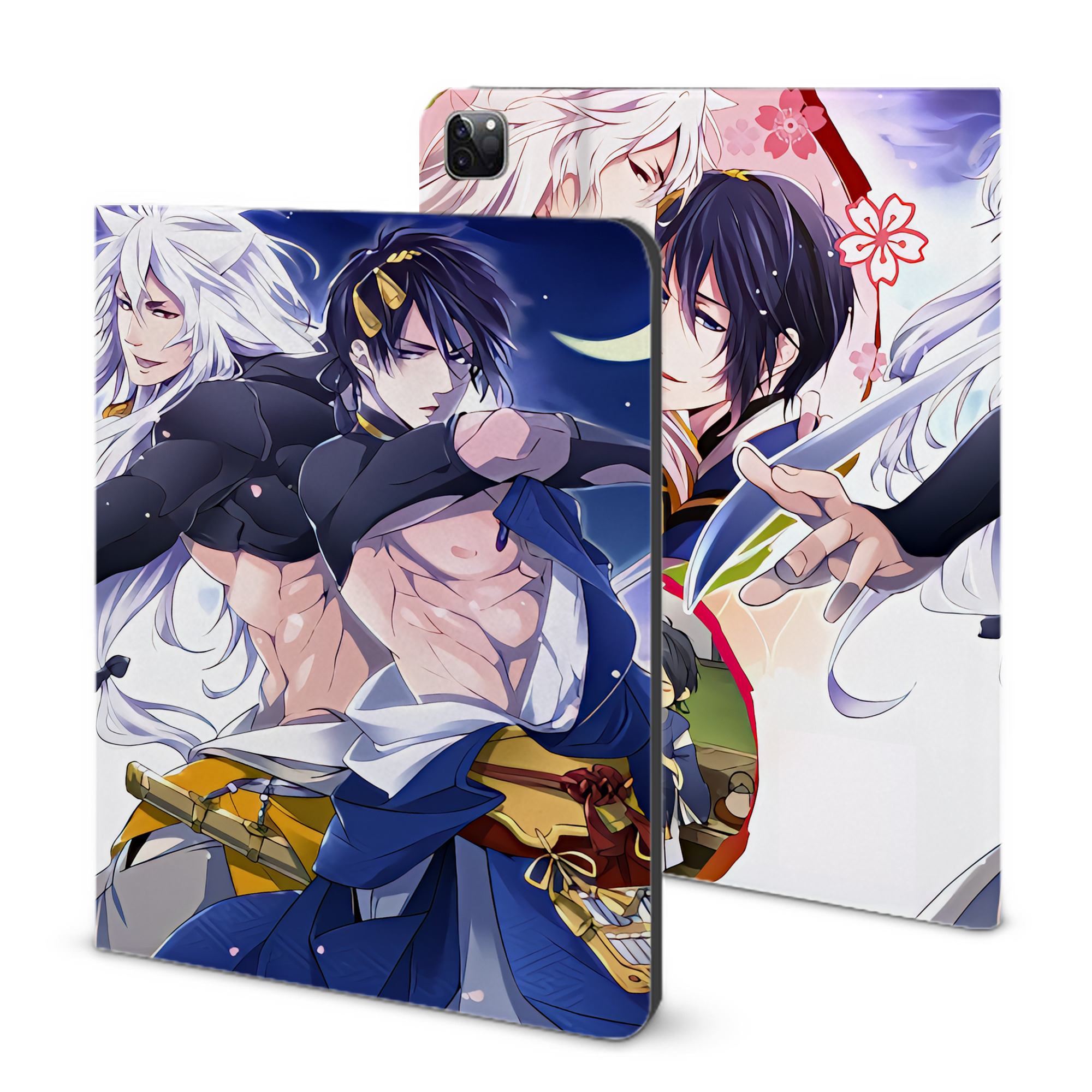 （画像用） 刀剣乱舞 Touken Ranbu IPad ケース ブック型 PUレザー TPU 耐衝撃 軽量 薄型 ペン収納なし 全面保護 IPad 各モデル対応